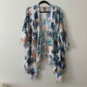 Chico’s Lightweight Tropical Kimono Cardigan Women’s XL Boho